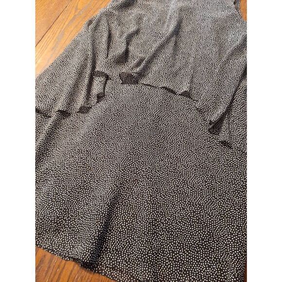 Size 8 Lauren Ralph Lauren Black White Sleeveless Ruffle Top Midi Dress Sundress - Picture 3 of 4